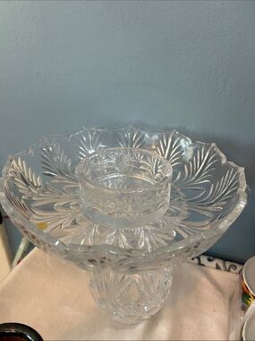 Fifth Avenue Crystal Chip and Dip Serving Dish Pedestal SOLD separately